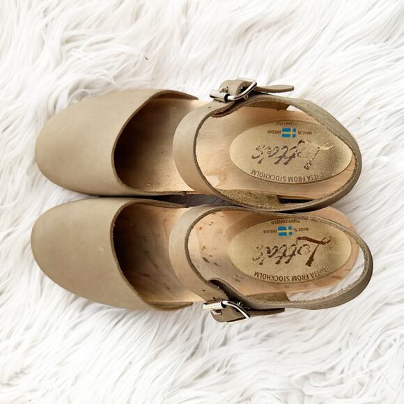 LOTTA'S LOTTA FROM STOCKHOLMTaupe Clogs Clog Wood Sole Mary JaneSize 38